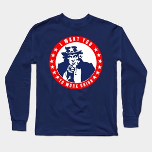 Funny Uncle Sam - Work Union Long Sleeve T-Shirt